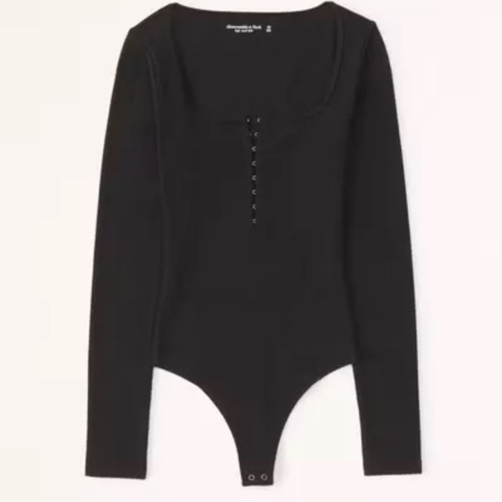 A&F Hook and Eye Black Bodysuit